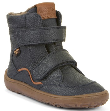 Schurwoll gefütterte Leder Barfußstiefel mit TEX Membran in Dark Blue Uni v. FRODDO G3160246