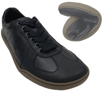 Lässiger Sneaker / Barfußschuhe in Schwarz von BLUSUN aus Leder BLSN-200M