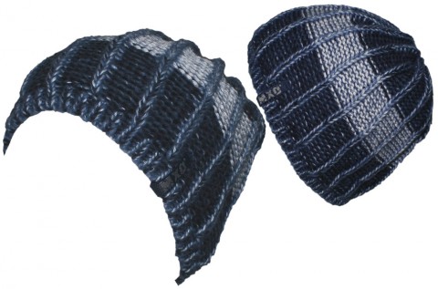 Grobstrick Topfmütze mit BW Jersey Futter in Blau Tönen Melange von MAXIMO 63574-239100