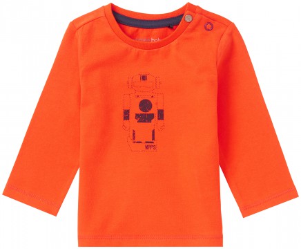 Knalliges Langarmshirt in Orange mit Roboter Print von NOPPIES Modell 74453