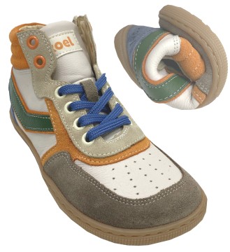 High Top Sneaker DANISH Nappe in Beige, Orange Grün, Zipper & Schnürung von KOEL 08M028.151