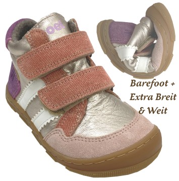 Wollgefütterte Barfußschuhe High Top + TEX von KOEL Modell KALI in Champagne / Violett 15T007.305