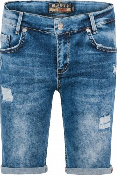 Derbe Super Stretch Bermuda Jeans Shorts, unterlegte Destroyed Stellen von BLUE EFFECT 4753