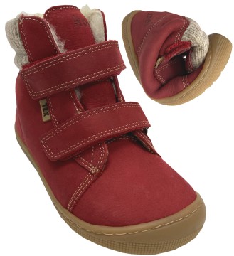 Schurwoll gefütterte Barfußschuhe aus Hydro Leder DEAN 2.0 ROT v. KOEL Barefoot 07T049.232