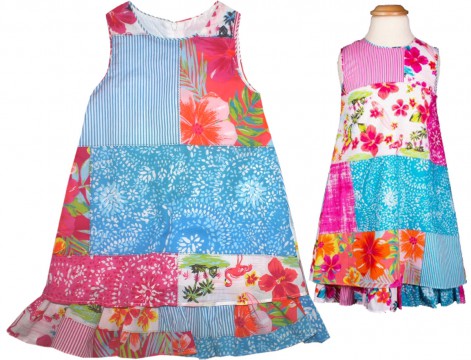 Fröhlich buntes Sommerkleid in A - Linie mit Volantabschluß von EISEND KIDS / Happy Girl 971406