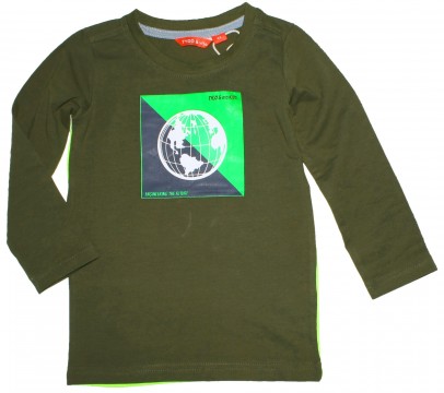 LA Shirt in Army / Khaki, Rückenbereich in Neon Green für Boys von TYGO &amp; Vito 6415-375