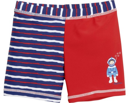 Badeshorts + Windeleinsatz mit Kordelzug *Rot Blau Taucher* UPF 50+ v. PLAYSHOES 461125