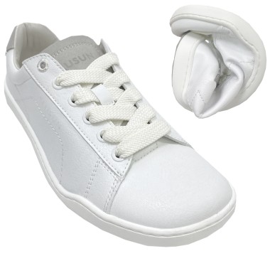 Schick schlichter Sneaker / Barfußschuhe in Weiß von BLUSUN *VEGAN* BLSN-101W White