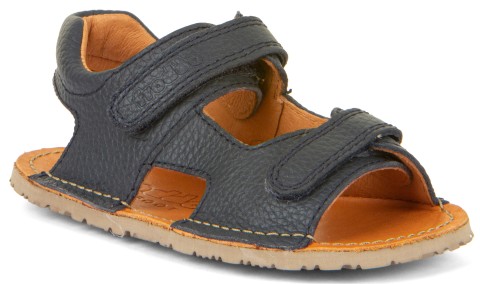 Flexible Barfußsandalen aus Leder, Doppelklett, FLEXY Mini in Dark Blue von FRODDO G3150268/70