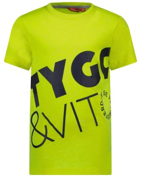 Neon Gelbes T-Shirt schmal geschnitten mit Logo Print von TYGO &amp; Vito Boy&#039;s X202-6427-540