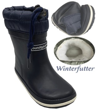 Barfuß Gummistiefel Kurzschaft * CIRRO LOW Warm * mit Winterfutter in Navy von BUNDGAARD