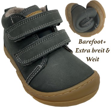 Barfußschuhe *KARI Wool Extra Wide* v. KOEL Hydro Leder+Wollfleece Futter Dark Grey 15W002.233