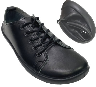 Klassische Halbschuhe / Barfußschuhe aus Leder in schlicht Schwarz von ANATOMIC 5 mm PU Sohle