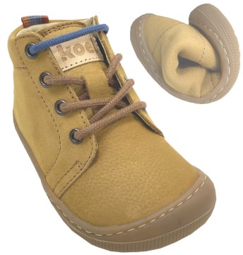 Barfußschuhe /Schnürer DELI 2.0 in Cognac Gelb, breite Zehenbox von KOEL 07M001.121