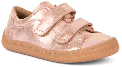 Low Top Sneaker Klett, Barfußschuhe Leder in Pink/ Rosegold schimmernd von FRODDO 3130225