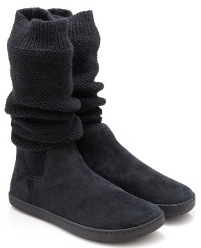 Gefütterte Schlupfschuhe in Schwarz + Strickstulpe Barfußschuhe * Knitty * von SHAPEN Barefoot