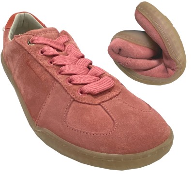 Lässig schicker Sneaker / Barfußschuhe in Matt Rot / Pink von BLUSUN aus Leder BLSN-200W