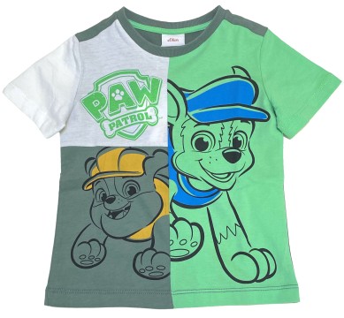 Cooles T-Shirt in Grün / Khaki / Weiß von s.OLIVER mit Paw Patrol Print für Kids 2110740