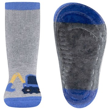 Stoppersocken aus BW Vollfrottee Softstep Sohle v. EWERS Grau / Violett Bagger 221391
