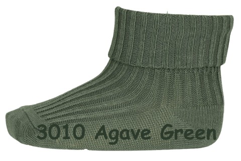 Wollsocke mit Umschlagbund aus Superwasch Soft Merino Wolle Artikel 589 in 3010 Agave Green