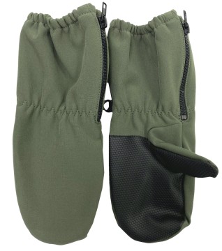 Fausthandschuhe aus Softshell in Olive + Fleece Futter, Atmungsaktiv von MAXIMO 163300