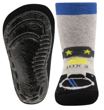 Stoppersocken aus BW Vollfrottee Softstep Sohle v. EWERS in Grau / Schwarz Roboter 221238