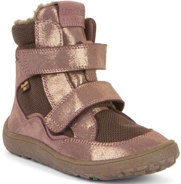 Winterschuhe / Barfußschuhe + Schurwoll Futter &amp; TEX Membran Pink Gold/ Braun v. FRODDO G3160233