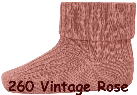 Wollsocke mit Umschlagbund aus Superwasch Soft Merino Wolle Artikel 589 in 260 Vintage Rose