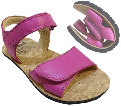 Offene Sandalen / Barfußschuhe Modell ASHLEY mit Lederriemen in PINK / Fuchsia von KOEL 24M001