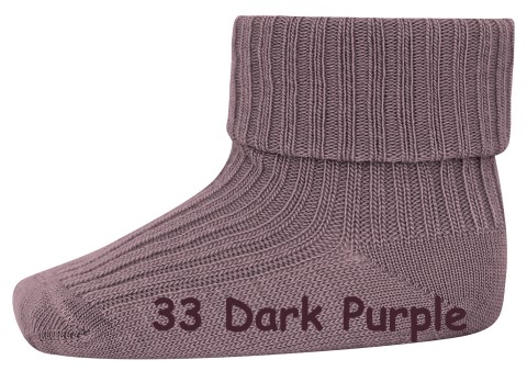 Wollsocke mit Umschlagbund aus Superwasch Soft Merino Wolle Artikel 589 in 33 Dark Purple / Mauve