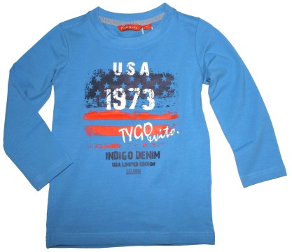 La Shirt mit Flaggenprint aus BW Jersey in hellem Jeansblau von TYGO &amp; Vito 6431-110