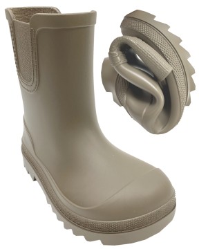 Leichte & flexible Barfußgummistiefel Xtra breite Zehenbox von IGOR * Verona * in Taupe / Beige
