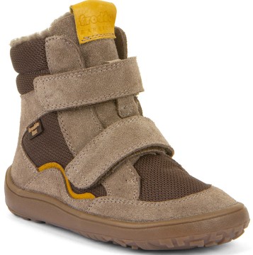 Schurwoll gefütterte Barfußstiefel Leder / Mesh & TEX in Beige / Braun FRODDO G3160247