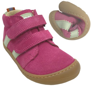 Mid Top Barfußschuhe / Sneaker aus Suede Leder von KOEL Modell David in Fuchsia 07M049.301