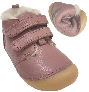 Knautschige Lammfell gefütterte Lederschuhe von BISGAARD * Carter Lamb * in Heather / Alt Rose