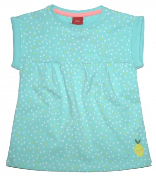 Locker sitzendes Tunika Shirt in hellem Mint mit kleinen Punkten Allover von S.OLIVER Baby 5656