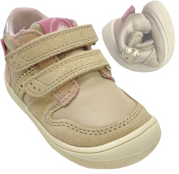 Barfußschuhe aus Leder mit TEX Membran * NATURINO Barefoot * ONDY Rose Gold Beige