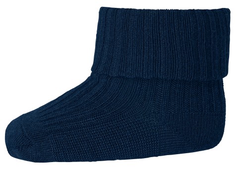 Wollsocke mit Umschlagbund aus Superwasch Soft Merino Wolle Artikel 589 in 807 Navy