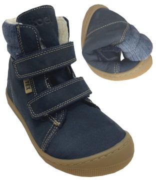 Schurwoll gefütterte Barfußschuhe aus Hydro Leder DEAN 2.0 NAVY v. KOEL Barefoot 07T049.232
