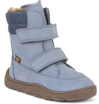 Winterstiefel Nubukleder + TEX Membran &amp; Wollfutter, Barfußschuhe v. FRODDO in Denim G3160240