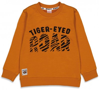 Sweatshirt reine BW in Ockergelb mit Stick im Tigerlook von STURDY für Boys Serie WILD THINGS 0459
