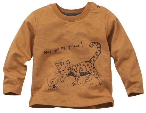 LA Shirt aus BIO BW Slub Garn in Currygelb mit Katzenprint von PEOPLE WEAR ORGANIC 2221097