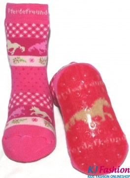Stopper Socken / Stoppis von EWERS Modell Lizenz: Pferdefreunde in Pink 27043-1756