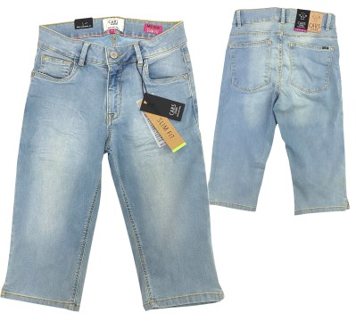 Stretch Jeans in Capri Länge Mid Rise Slim Fitting in Blue Bleached Used von CARS Jeans 3518405