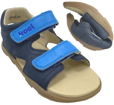 Offene Ledersandale OVA mit Doppelklett, innen weich abgepolstert * Navy * von KOEL 14M001.121
