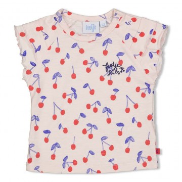 Süßes T-Shirt in zart Rosa Bio BW mit Kirschen Allover von FEETJE Serie Cherry Sweetness 0589