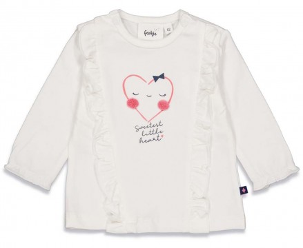 Süßes LA Shirt in Offwhite mit Herzprint für kleine Mädchen von FEETJE &quot; Sweetheart &quot; 1724