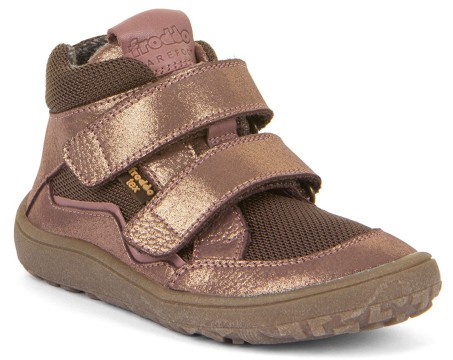 Barfußschuhe aus Leder &amp; Mesh, TEX Membran &amp; Textil Futter, Rose Gold /Braun v. FRODDO G3110254