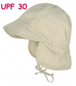 Schlichte Schirmmütze z. binden mit Nackenschutz in Uni Beige UPF 30 von MAXIMO 965500