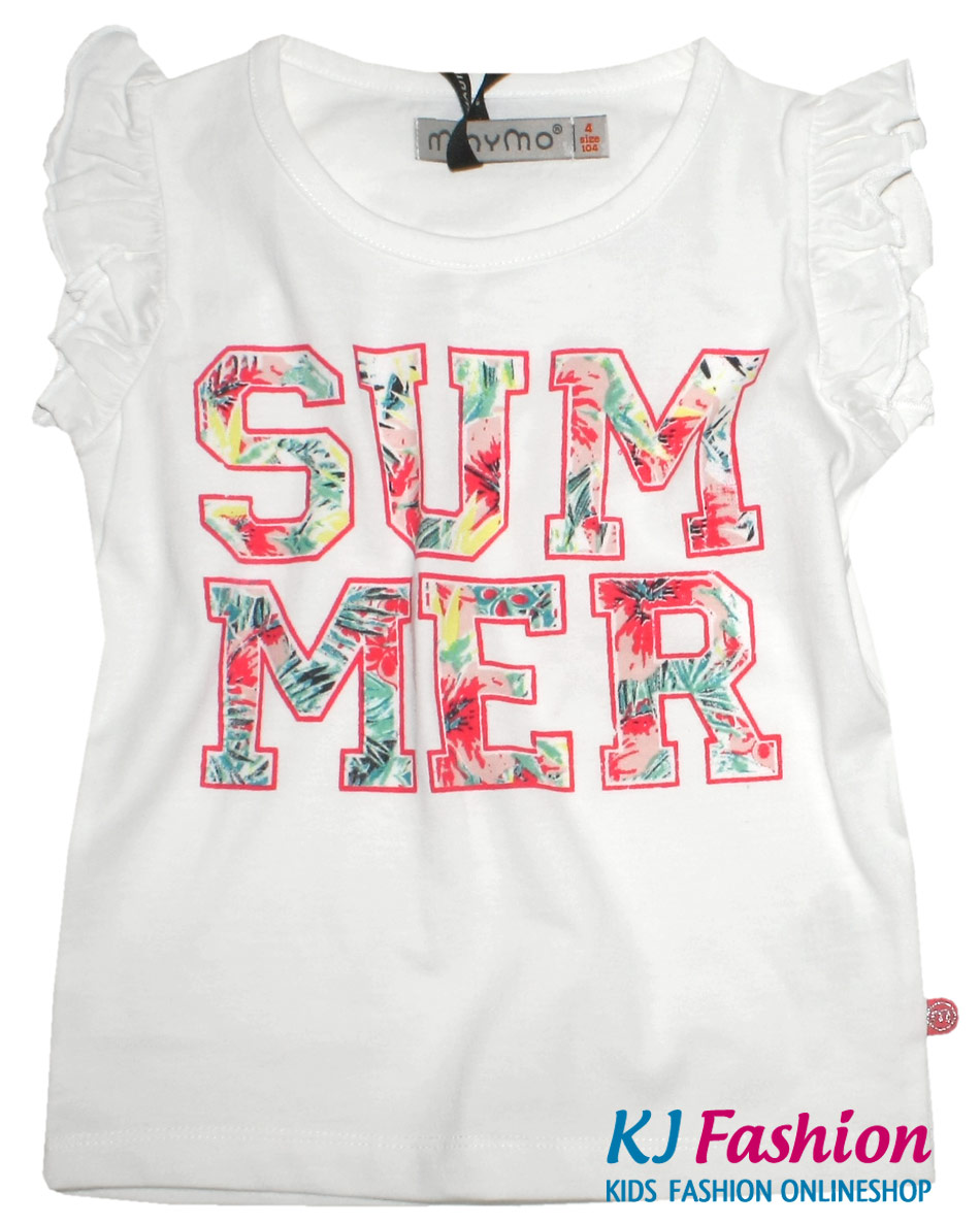Leichtes T-Shirt in Offwhite mit buntem Summer Print von MINYMO Modell 140505 